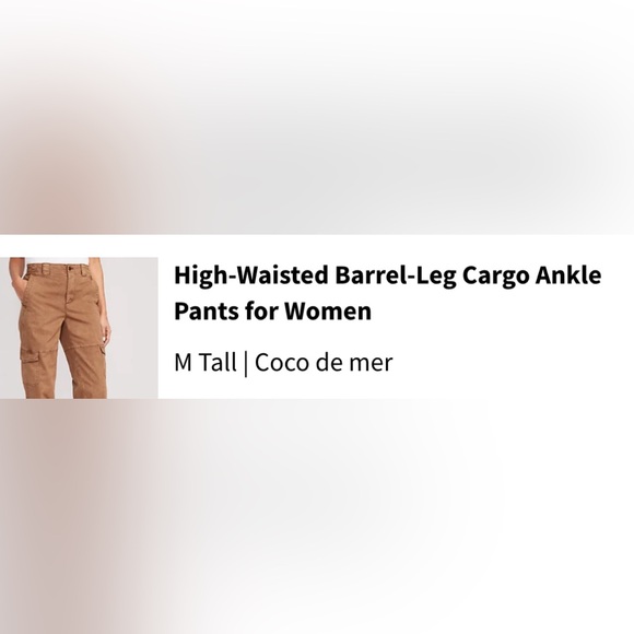 High Waisted Barrel Leg Cargo Ankle Pants - Picture 3 of 7